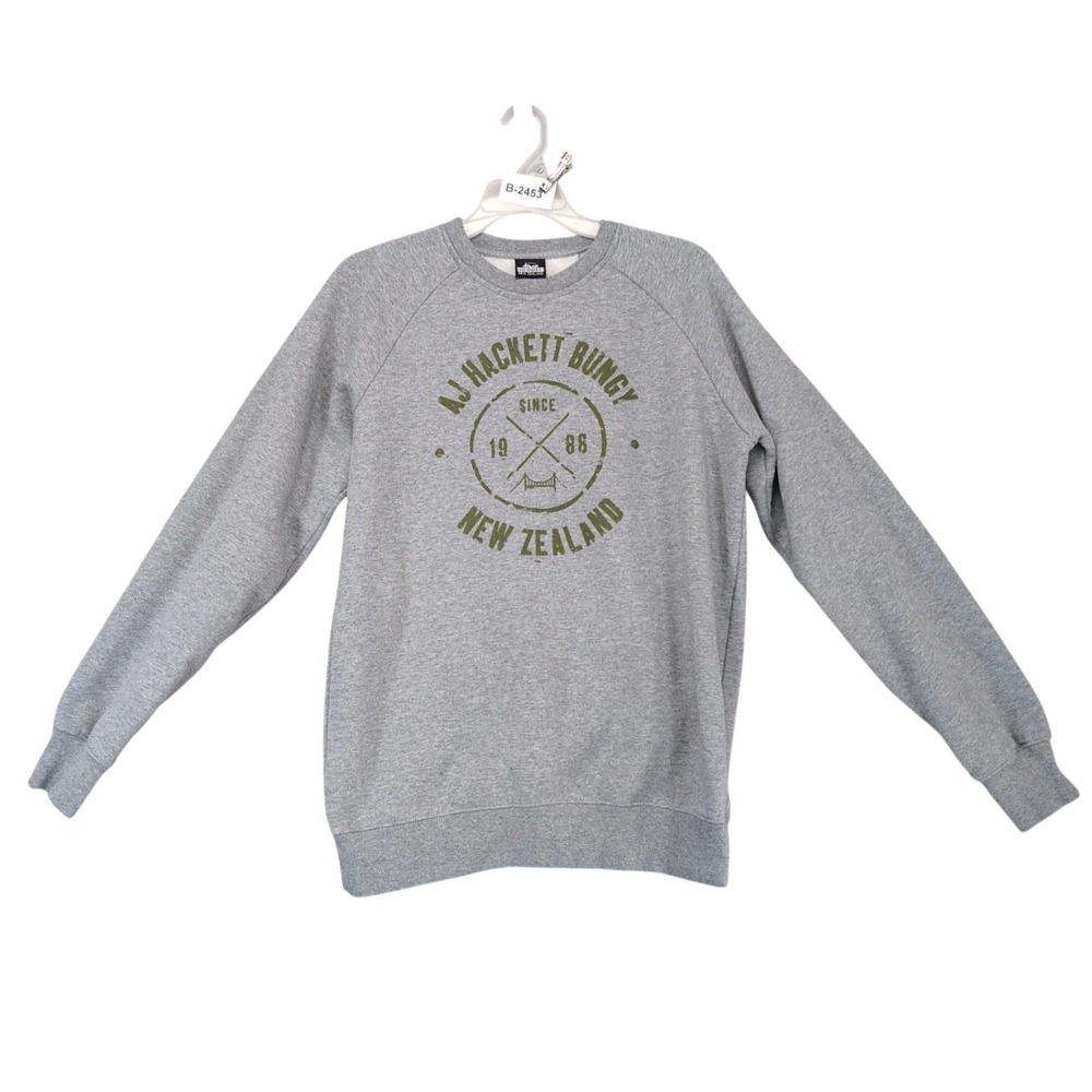 AJ Hackett Bungy Jumping New Zealand Gray Fleece Sweatshirt Mens S Outdoors NZ